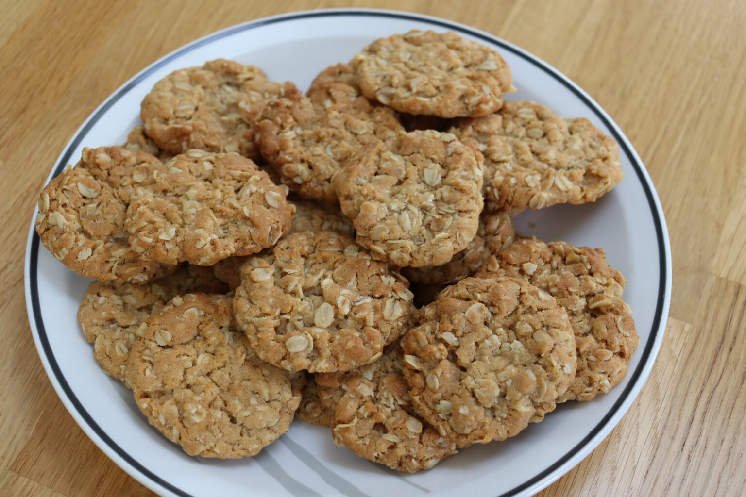 Plate of oat biscuits